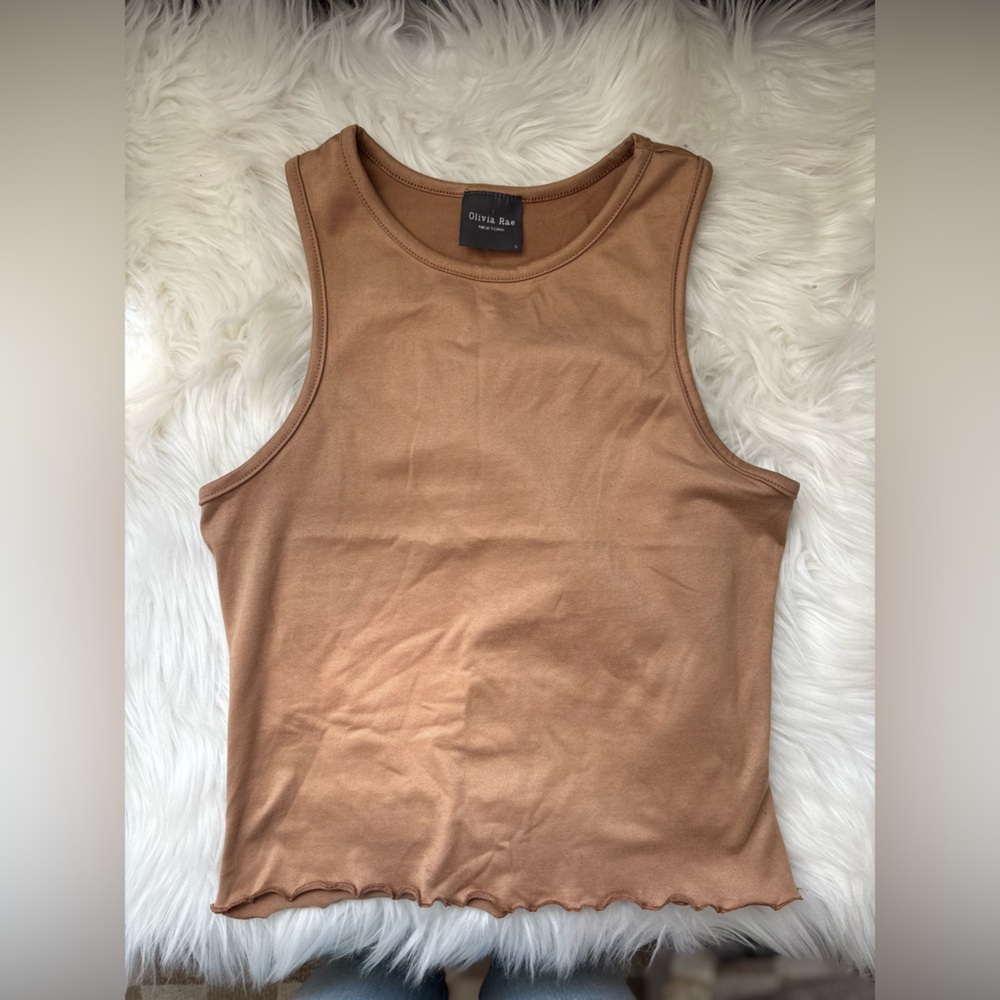 Olivia Rae Tan crop top